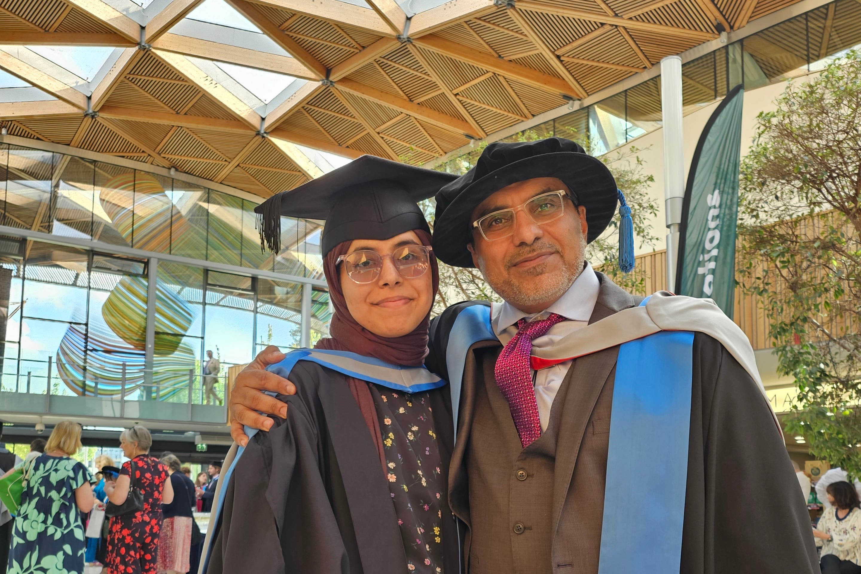 Abdallah and Alhanof Alharbi graduated on the same day at the University of Exeter (University of Exeter/PA)