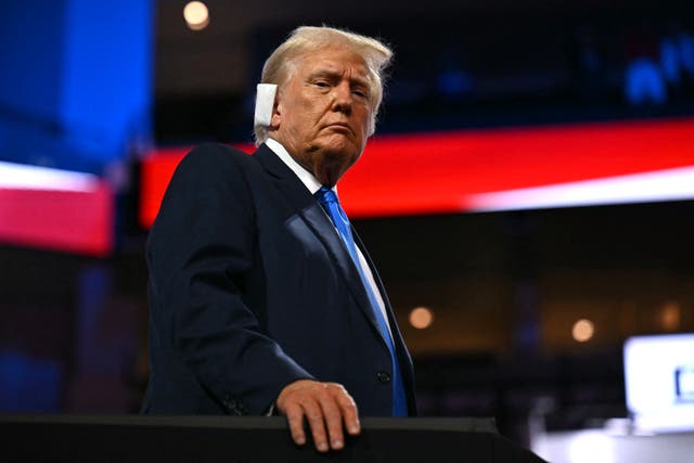 <p>Donald Trump appears at the Republican National Convention on July 16. </p>