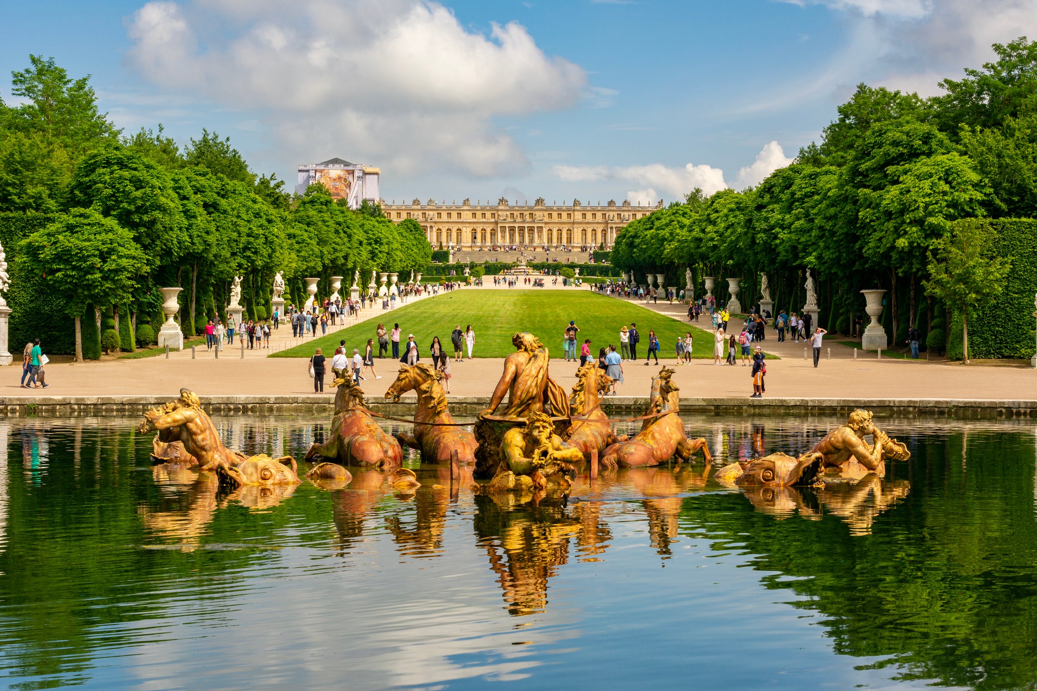 The Palace of Versailles was built in the 17th century for King Louis XIV