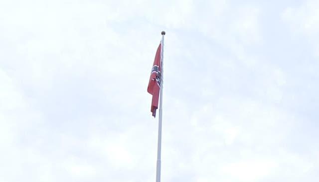<p>Confederate flag flying over the interstate in South Carolina</p>