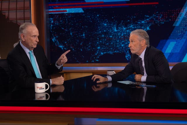 <p>Bill O’Reilly spars with Jon Stewart on The Daily Show</p>