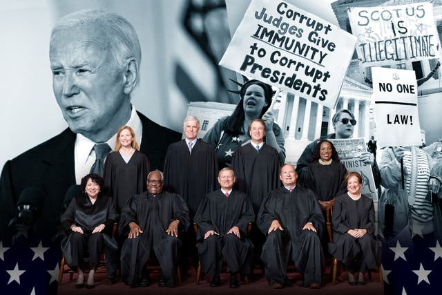 <p>A group shot of the Supreme Court justices. Public disapproval of the Supreme Court has increased in the last year amid scandals and unpopular rulings </p>