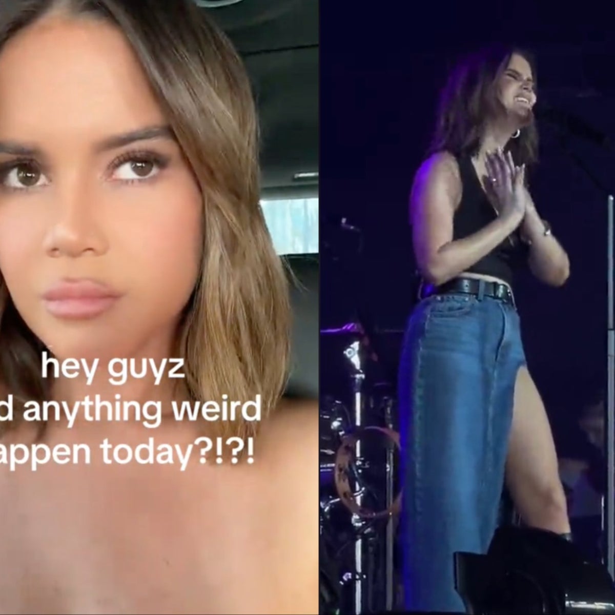 maren morris denim dress Maren Morris Responds to Her Denim Skirt Wardrobe Malfunction - Just Jared - Celebrity News and Gossip