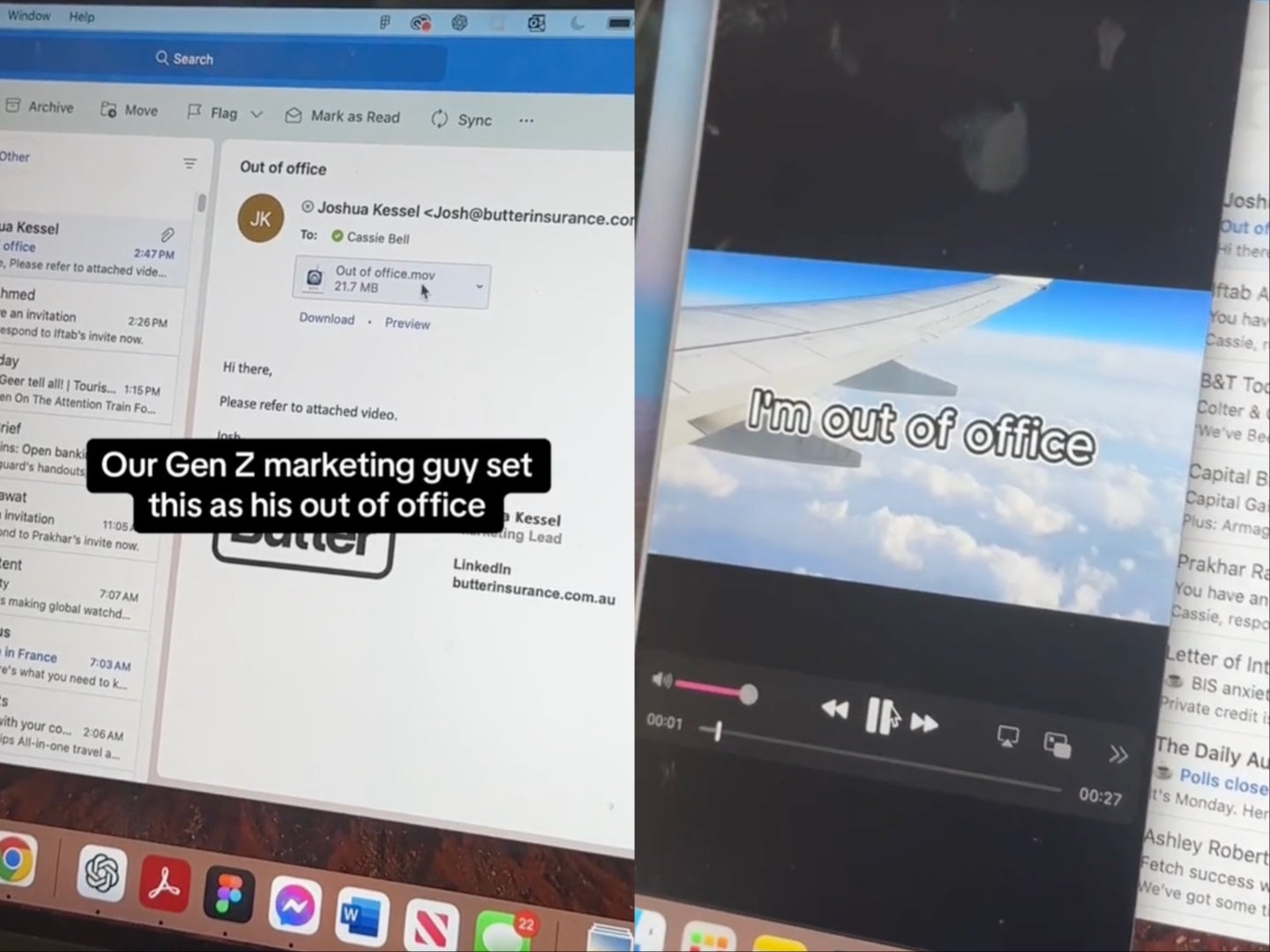 Gen Z employee creates hilarious video for ‘out of office’ emai