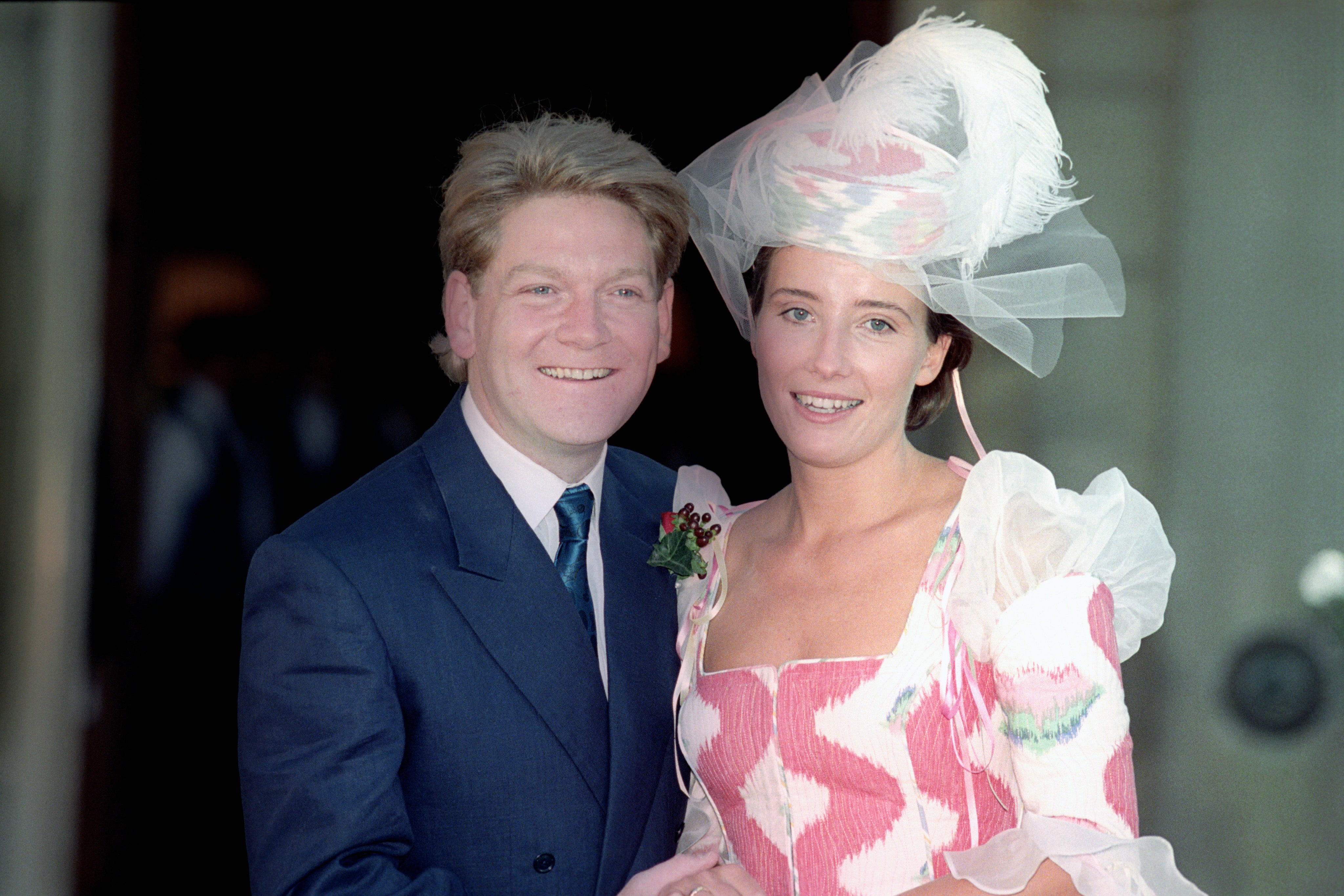 Emma Thompson wore a pink and white gown when she married Kenneth Branagh in 1989 (PA Archive)