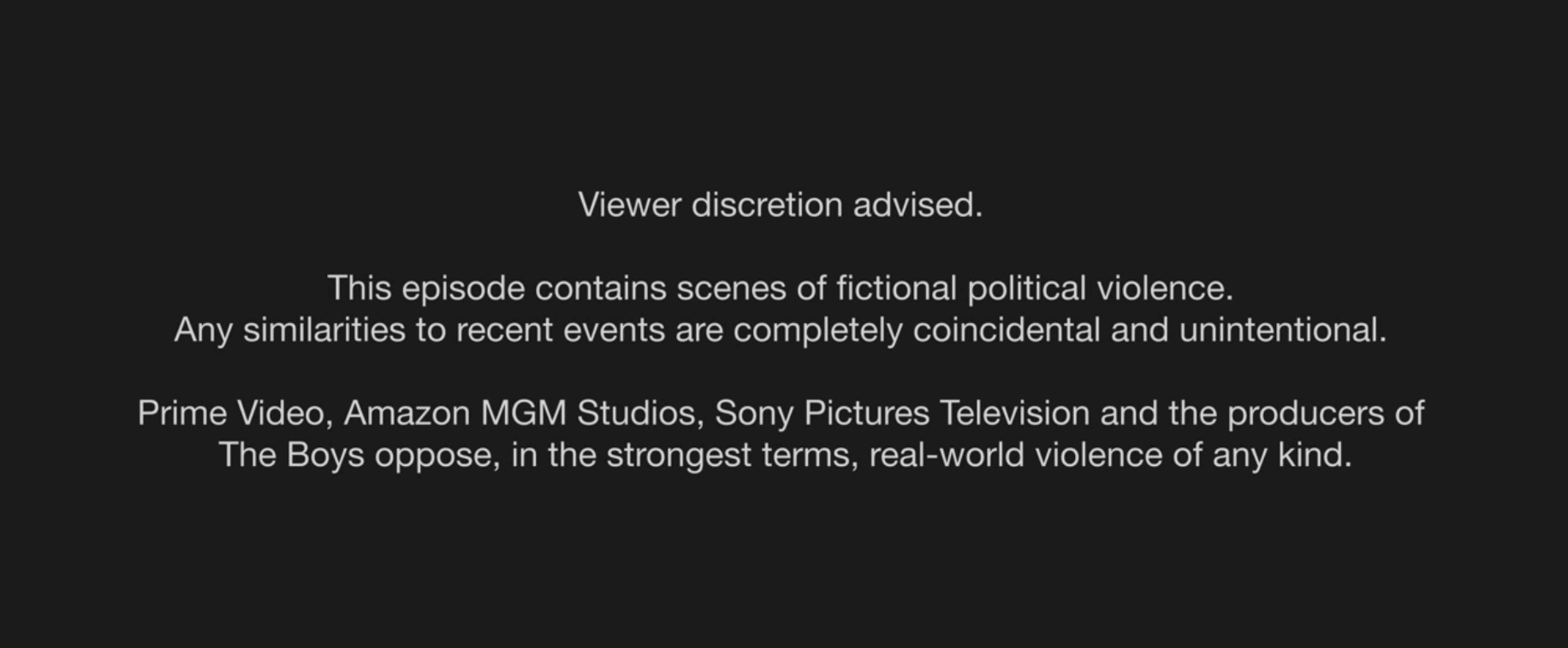 ‘The Boys’ disclaimer at the start of the season four finale