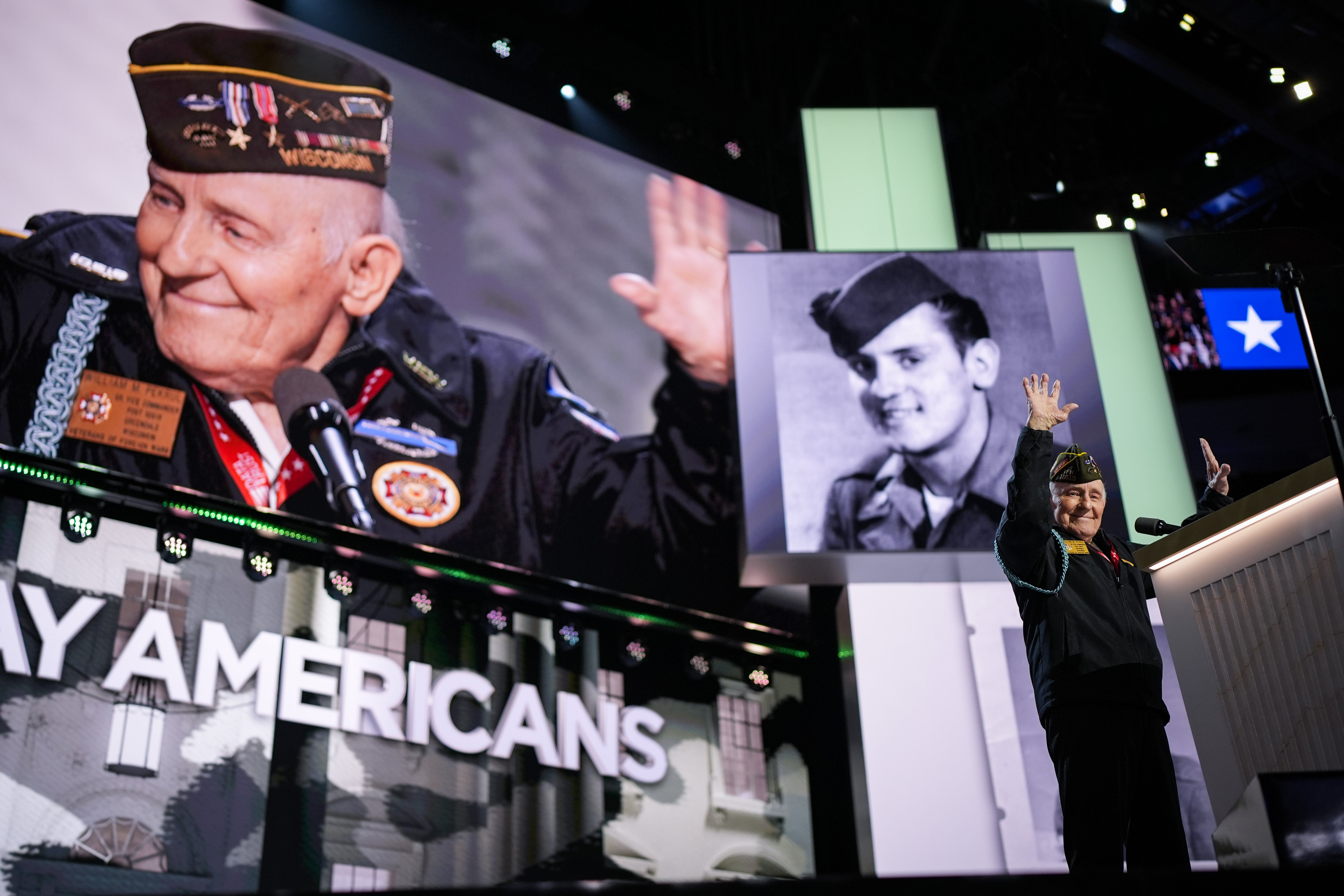 The veteran interrupted his speech to reward the RNC crowd with chants of “USA!”