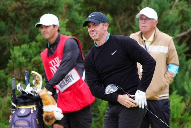 Rory McIlroy drove out of bounds on the 11th as he made a poor start to the 152nd Open (Jane Barlow/PA)