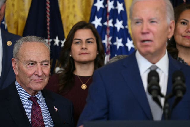 <p>Senate Majority Leader Chuck Schumer is among the top Democrats who have privately urged President Joe Biden to consider withdrawing from the 2024 race </p>