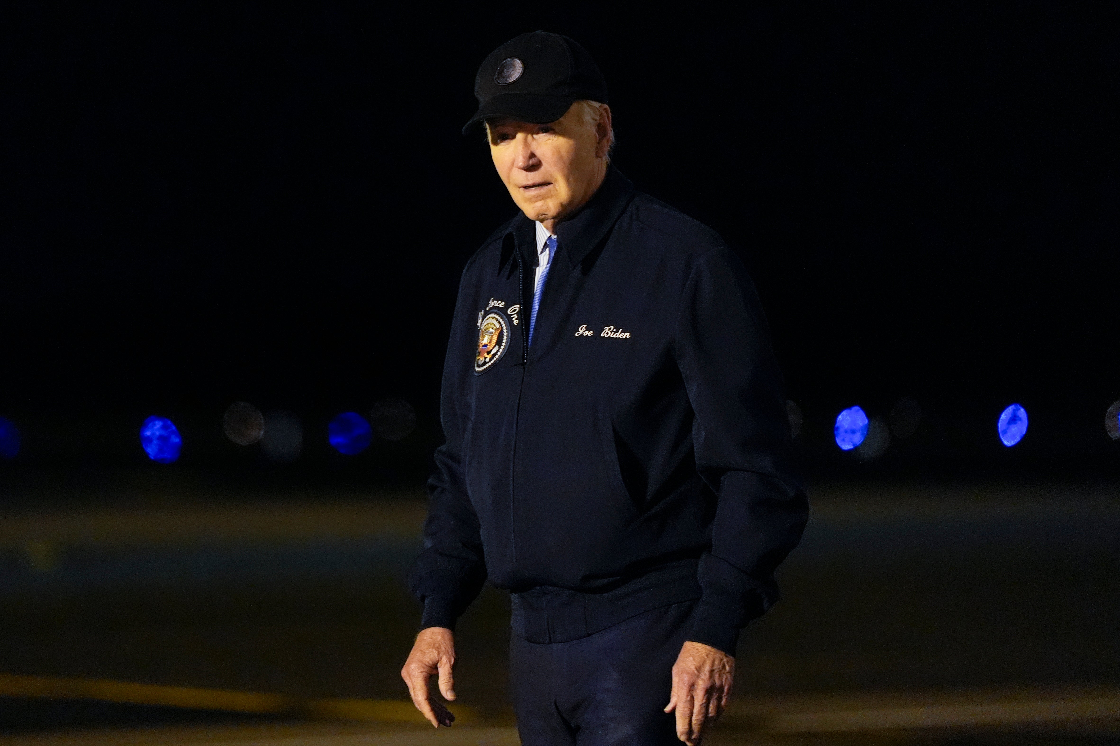 President Joe Biden steps off Air Force One in Delaware after testing positive for Covid-19 on July 17