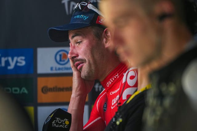 Victor Campenaerts took an emotional win on stage 18 of the Tour de France (Daniel Cole/AP)