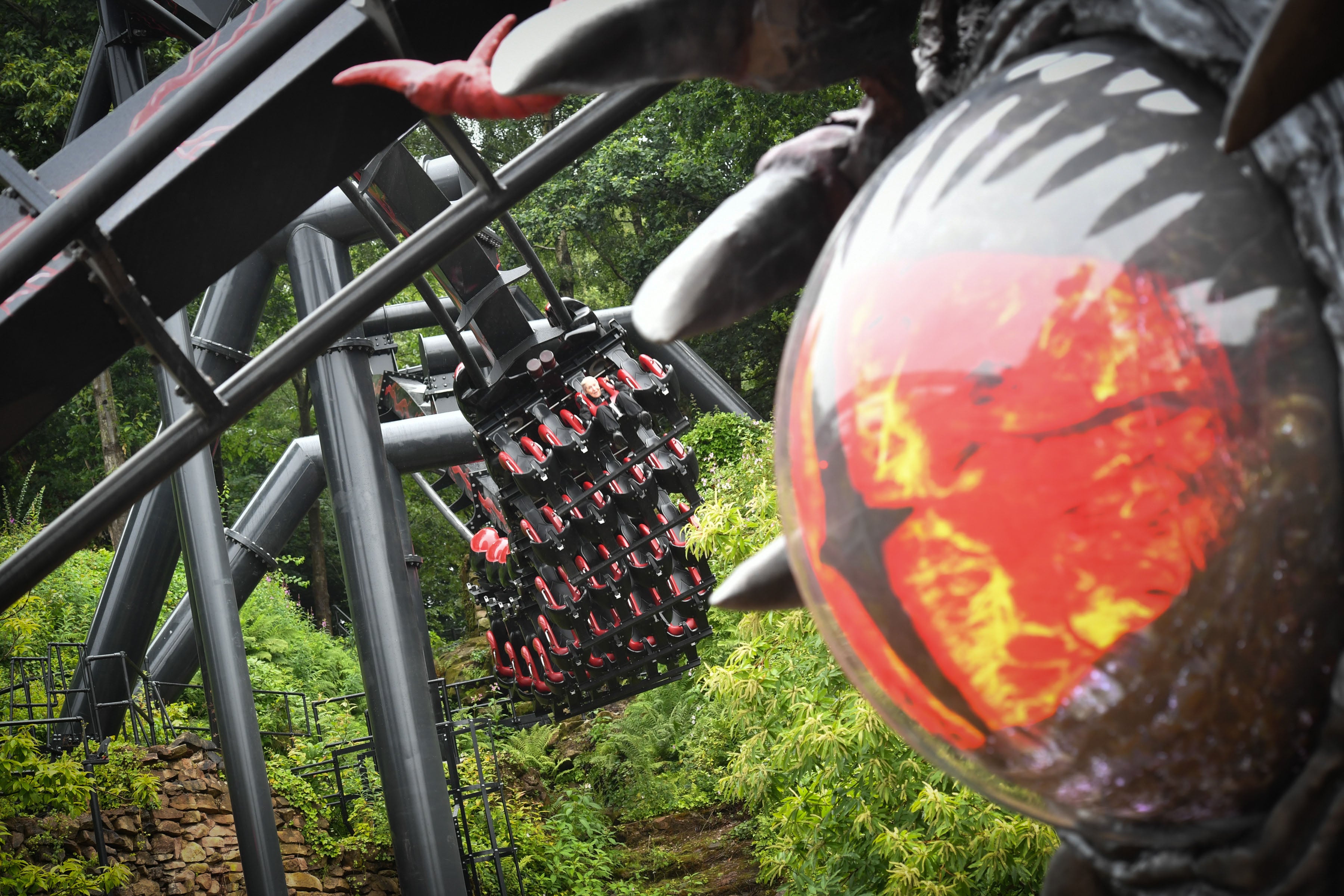 Jackie Smith, new Chief Thrillerseeker at Alton Towers, riding the new Nemesis Reborn rollercoaster at Alton Towers Resort (Alton Towers Resort)