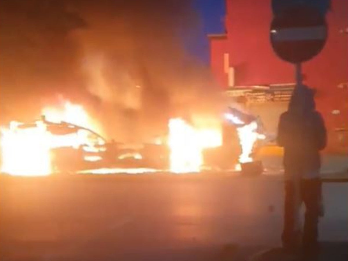 Riot in Leeds as police car overturned, bus torched and fires in Harehills neighbourhood