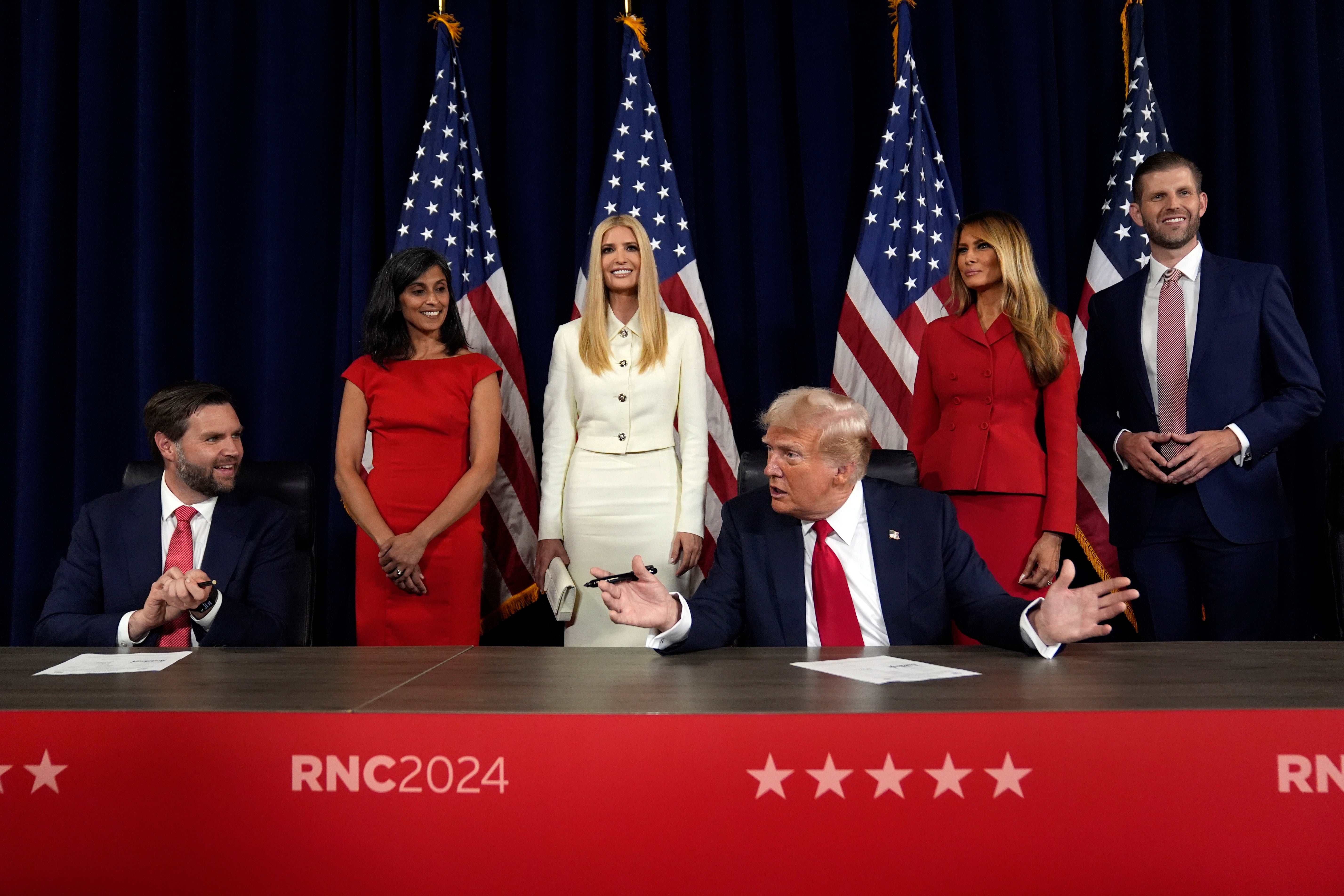 Ivanka Trump joined Trump on stage as he and vice presidential pick JD Vance signed paperwork formally accepting the GOP nomination