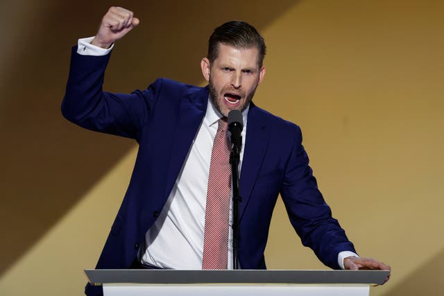 <p>On the RNC stage, the son of former President Donald Trump went after the Biden administration on a number of issues.</p>