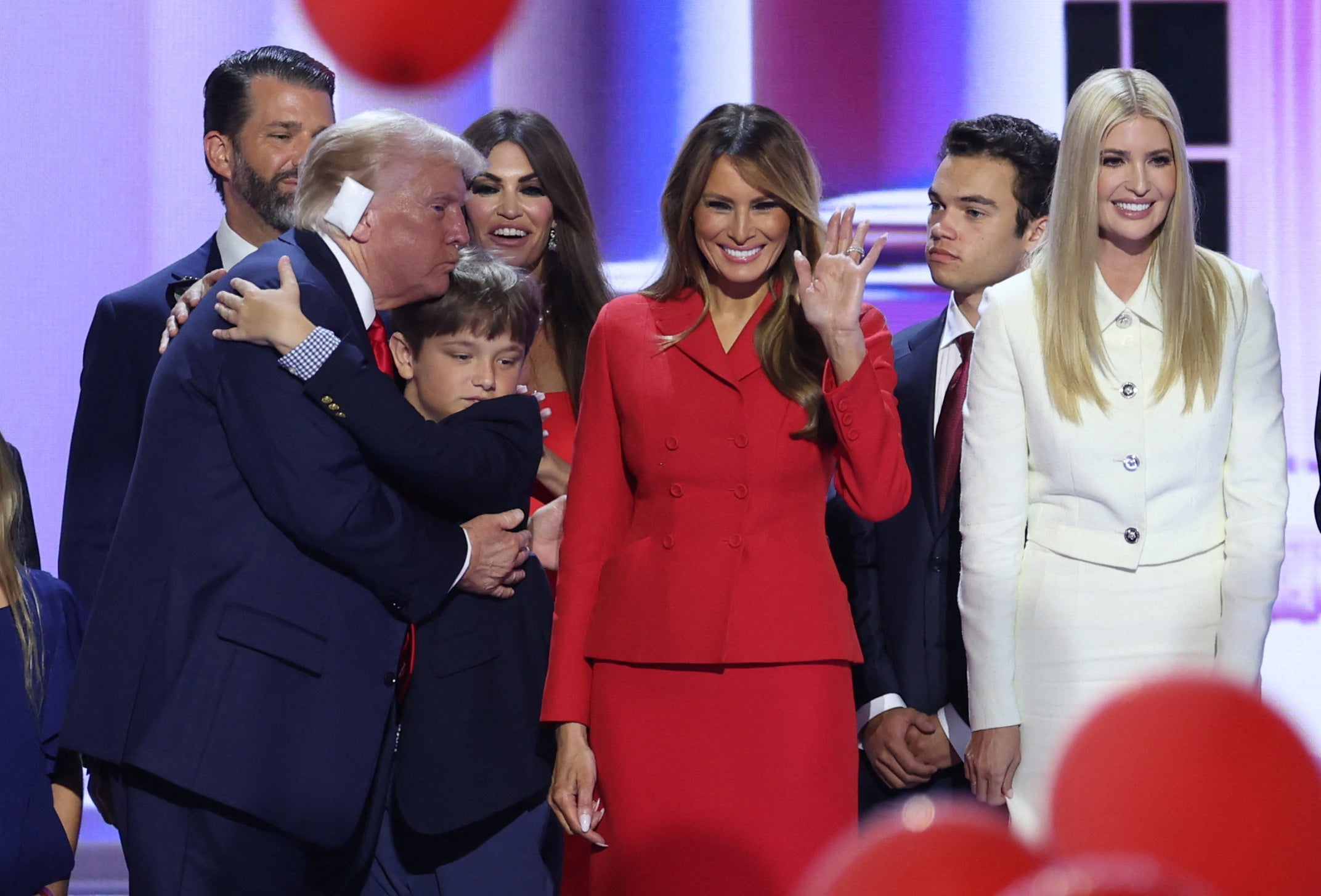 Melania Trump takes to RNC floor in rare appearance alongside family ...