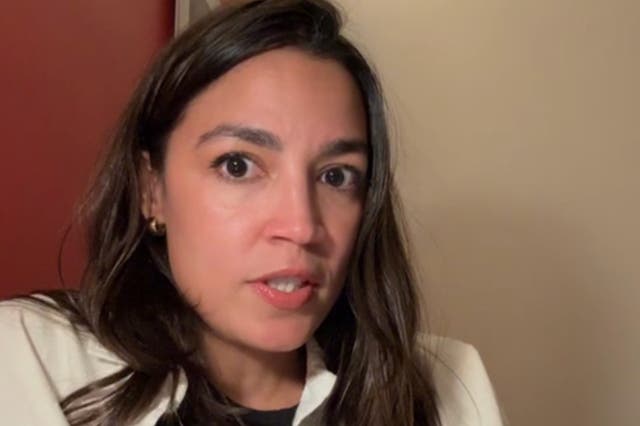 <p>Rep. Alexandria Ocasio-Cortez spoke out about Joe Biden’s faltering releection campaign in the early hours of Friday </p>