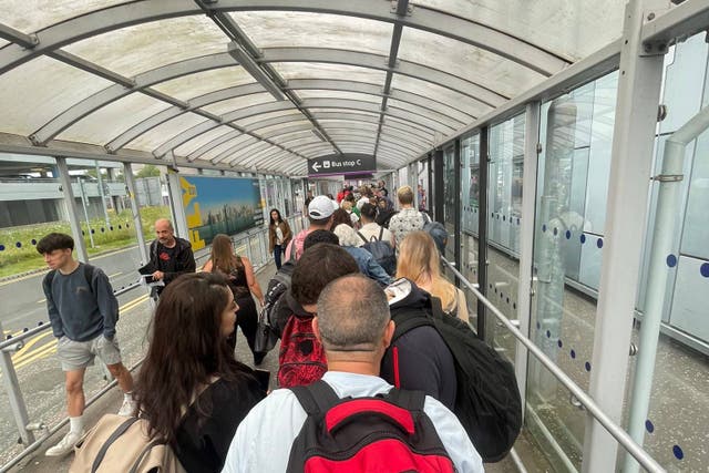 Passengers at Edinburgh Airport have told of ‘complete chaos’ due to a global IT outage (Alison Mattu/X/PA)