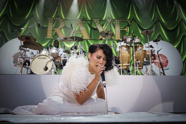 <p>RAYE performs at the Montreux Jazz Festival </p>