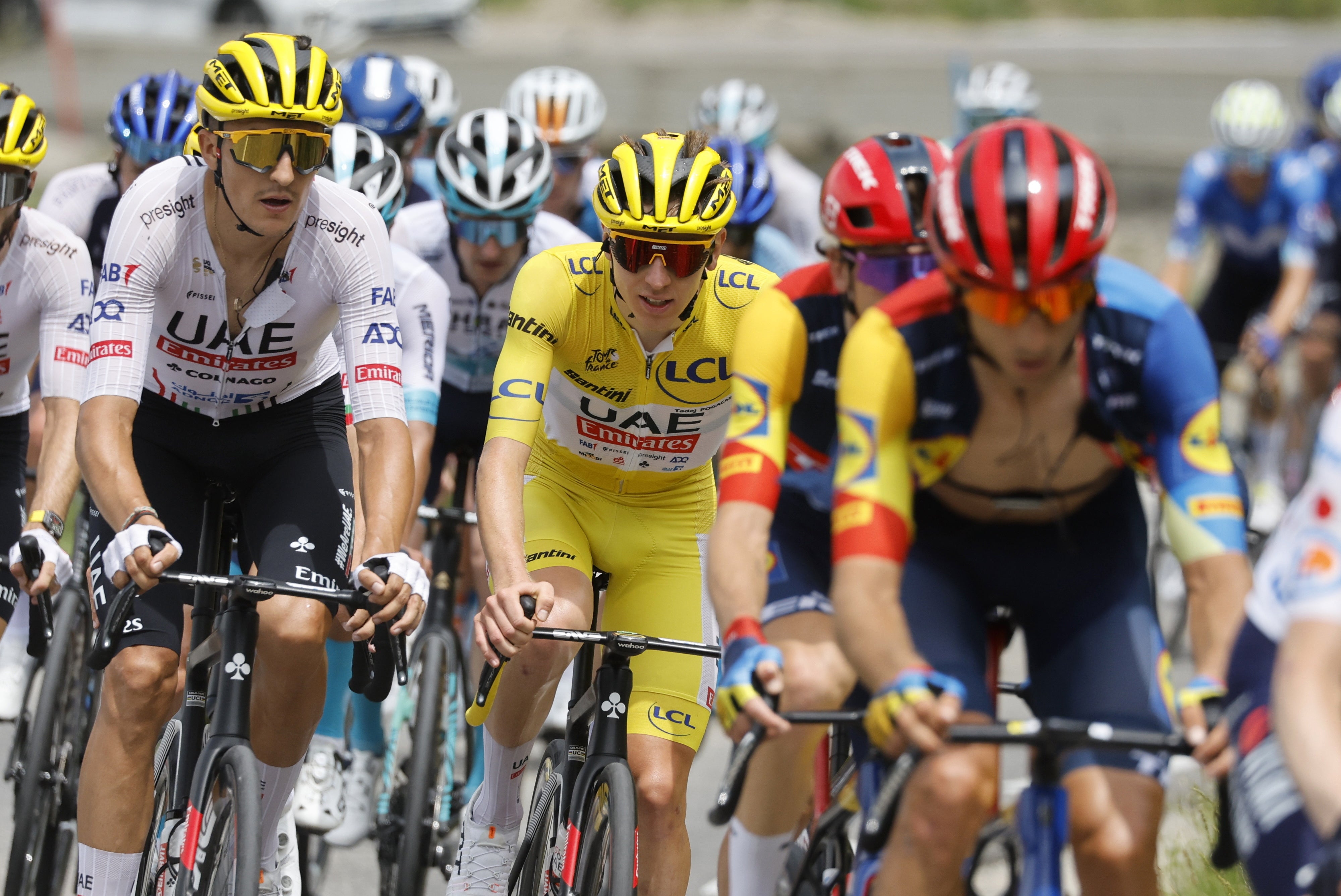 Tadej Pogacar in action on stage 19 of the Tour de France