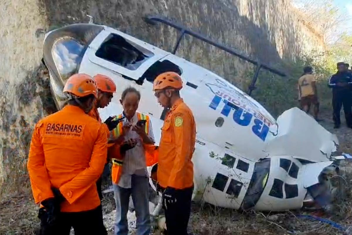 Five people survive after a helicopter crashes in Bali