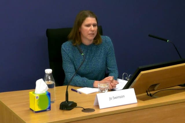 Former postal affairs minister Jo Swinson gave evidence to the inquiry on Friday (Post Office Horizon IT Inquiry/PA)