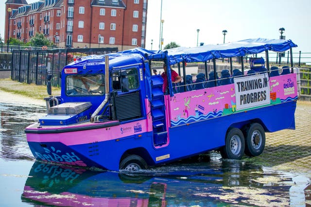 Testing ahead of the official launch of Splash Tours Liverpool (Peter Byrne/PA)