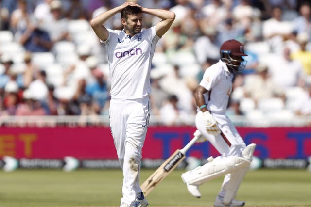 Mark Wood’s blistering speed was unable to break down the West Indies (Nigel French/PA)