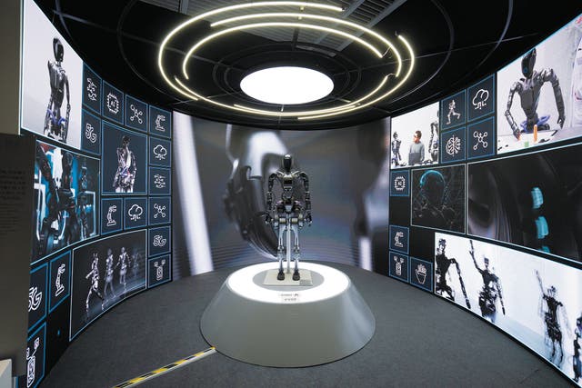<p>A mass-producible humanoid robot demonstrates the immense potential of the development of artificial intelligence at an exhibition at the National Museum of China in Beijing</p>