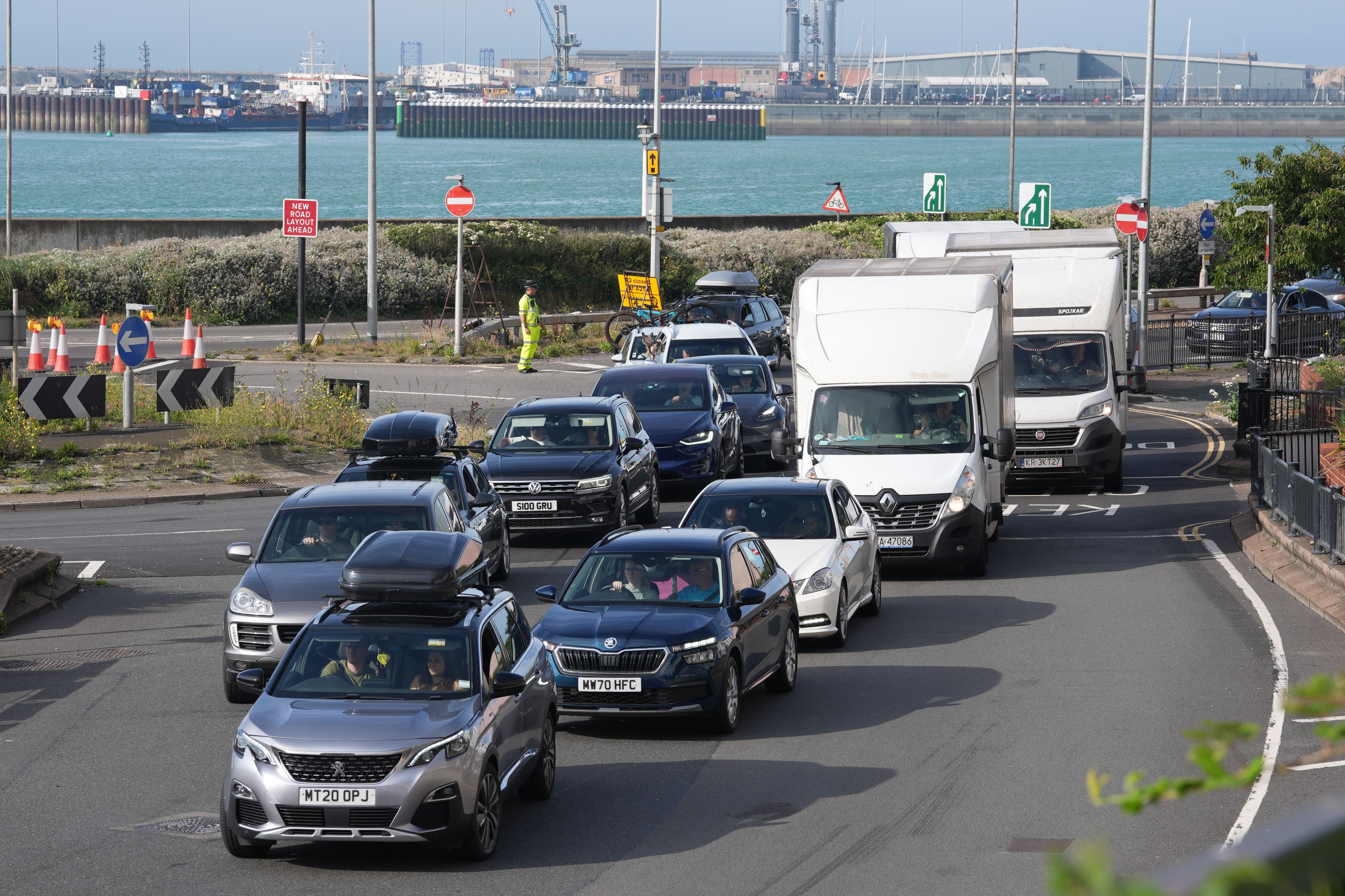 Traffic at the Port of Dover in Kent as the busy summer travel period gets under way (Gareth Fuller/PA)