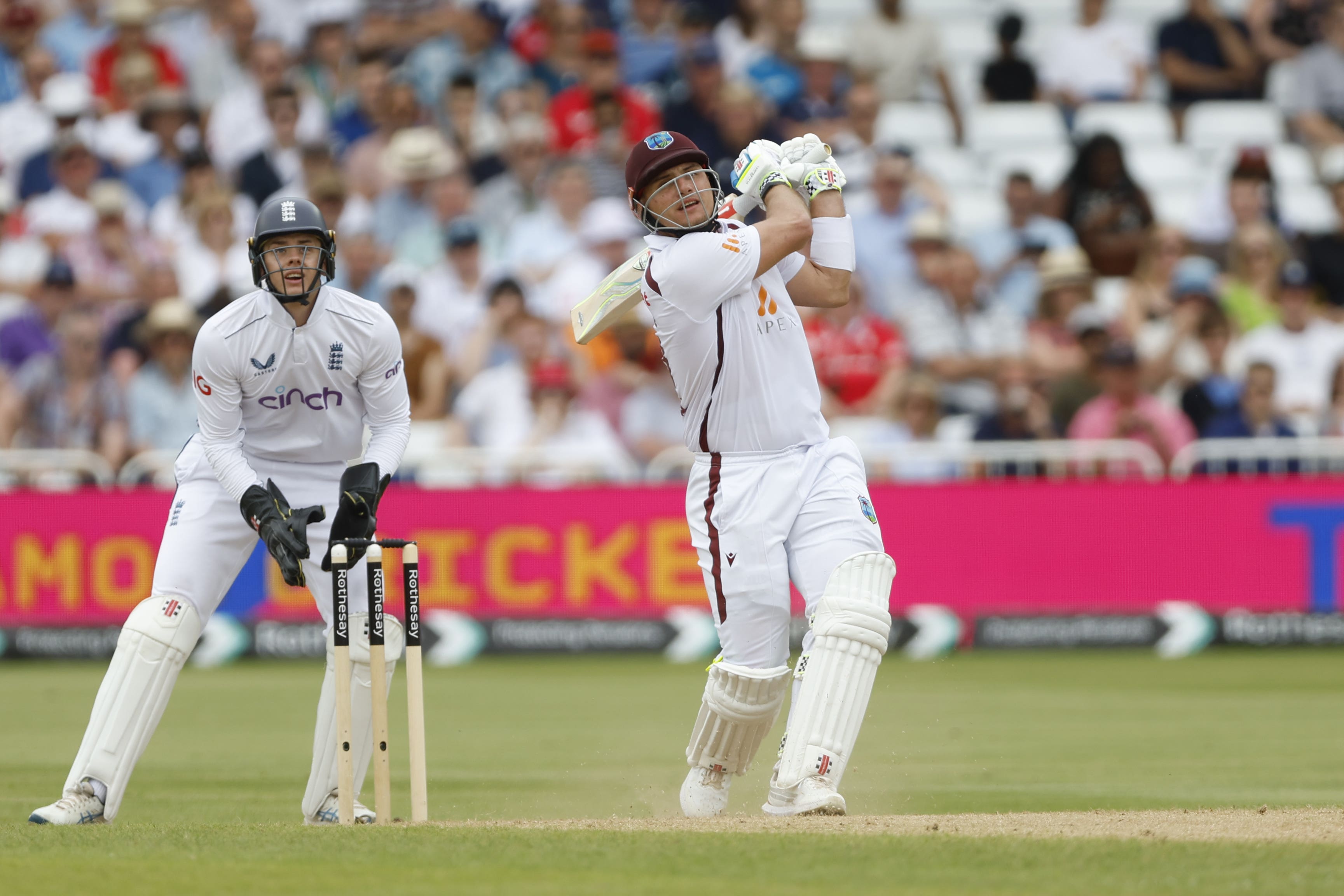 Joshua Da Silva batting during day three against England (Nigel French/PA)