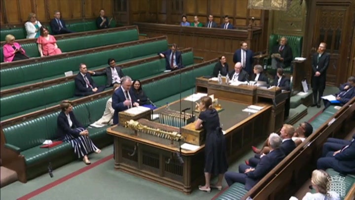 <p>Victoria Atkins shouts at environment minister as Commons speaker calls her behaviour ‘abominable’.</p>