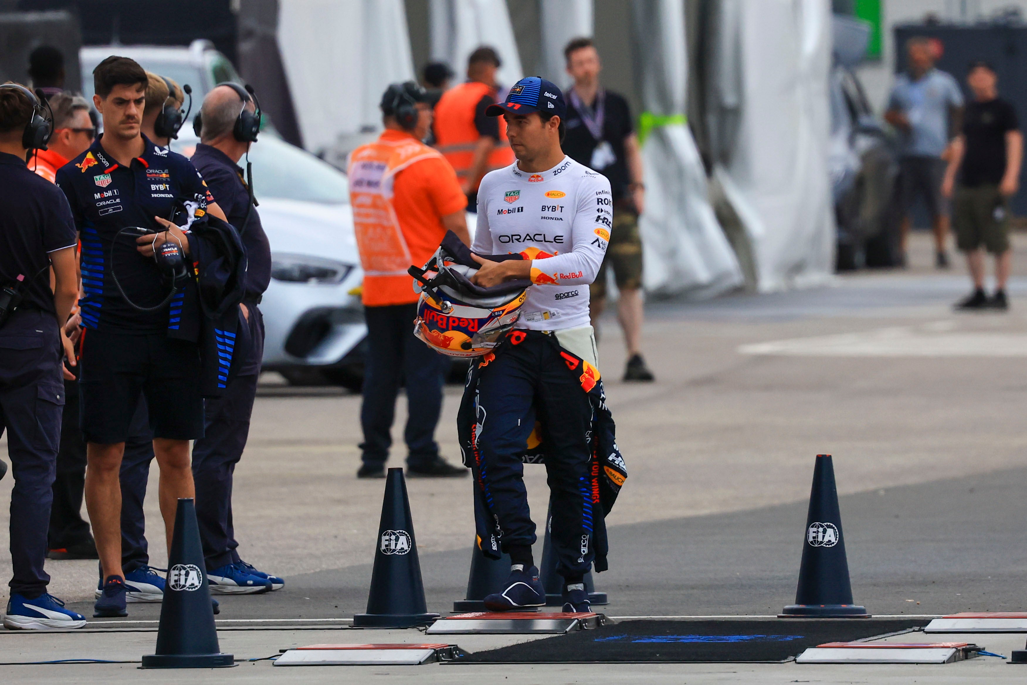 Sergio Perez crashed out in Q1