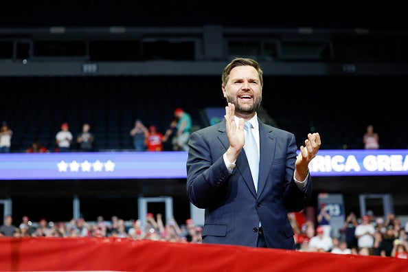 JD Vance at a campaign rally in Michigan on July 20