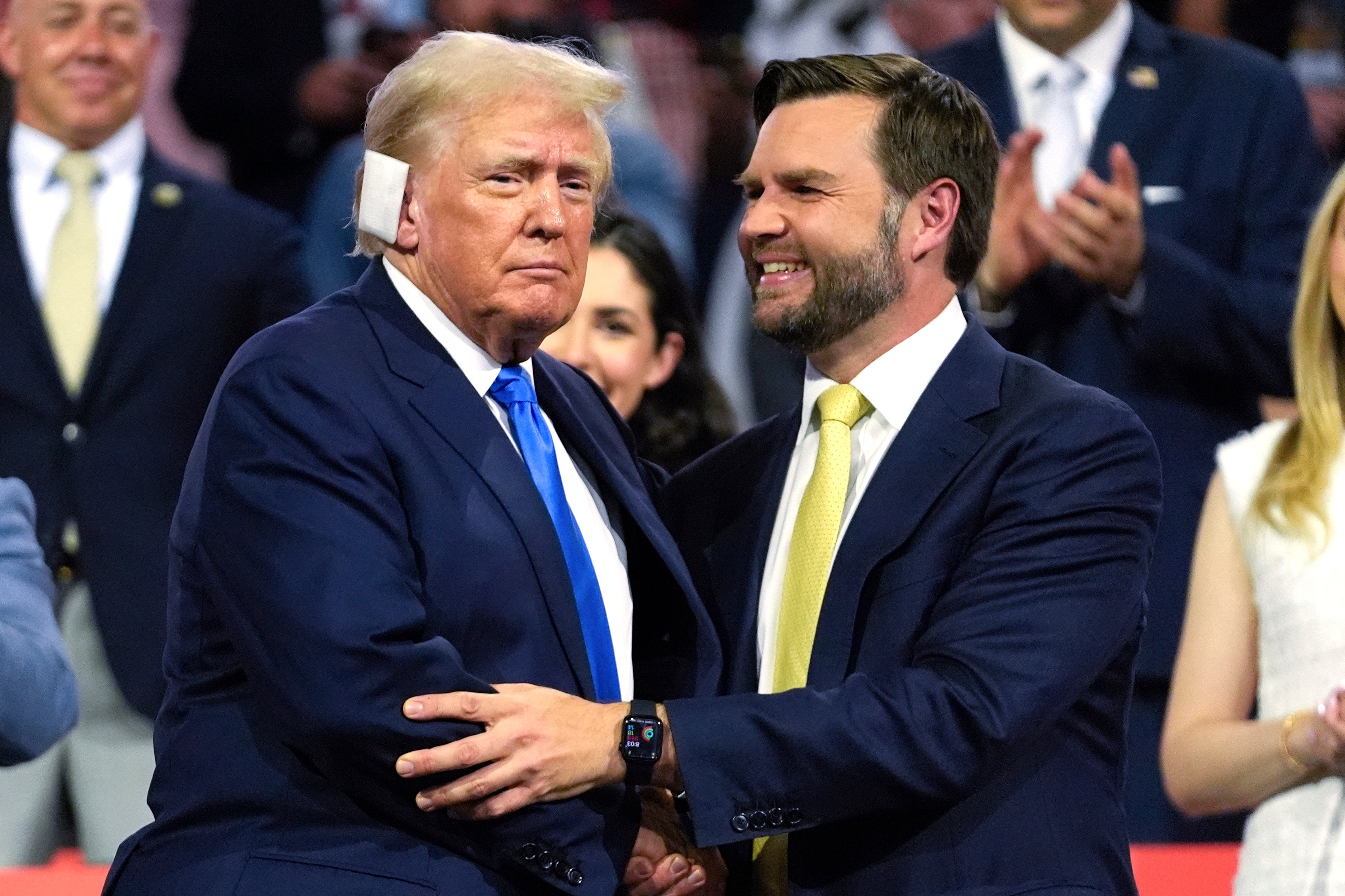 Trump at the RNC with his VP pick JD Vance