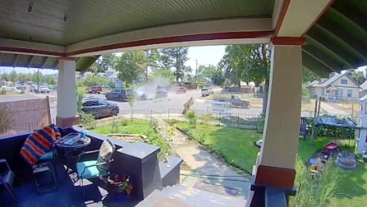 <p>Seven officers and K9 injured in crash with suspects from a drive-by shooting.</p>