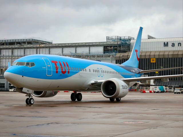 <p>Ground stop? Tui Boeing 737 Max at Manchester airport</p>