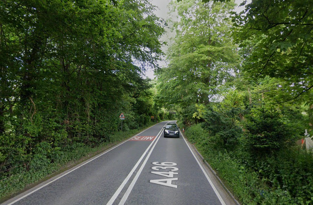 <p>The A436 near Ullenwood, Gloucestershire, where four people have been found dead after a collision </p>