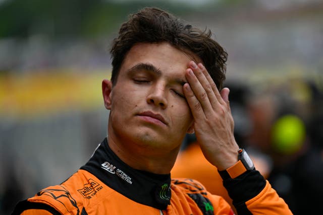 Lando Norris (pictured) was ordered to concede first position to McLaren team-mate Oscar Piastri (Denes Erdos/AP)