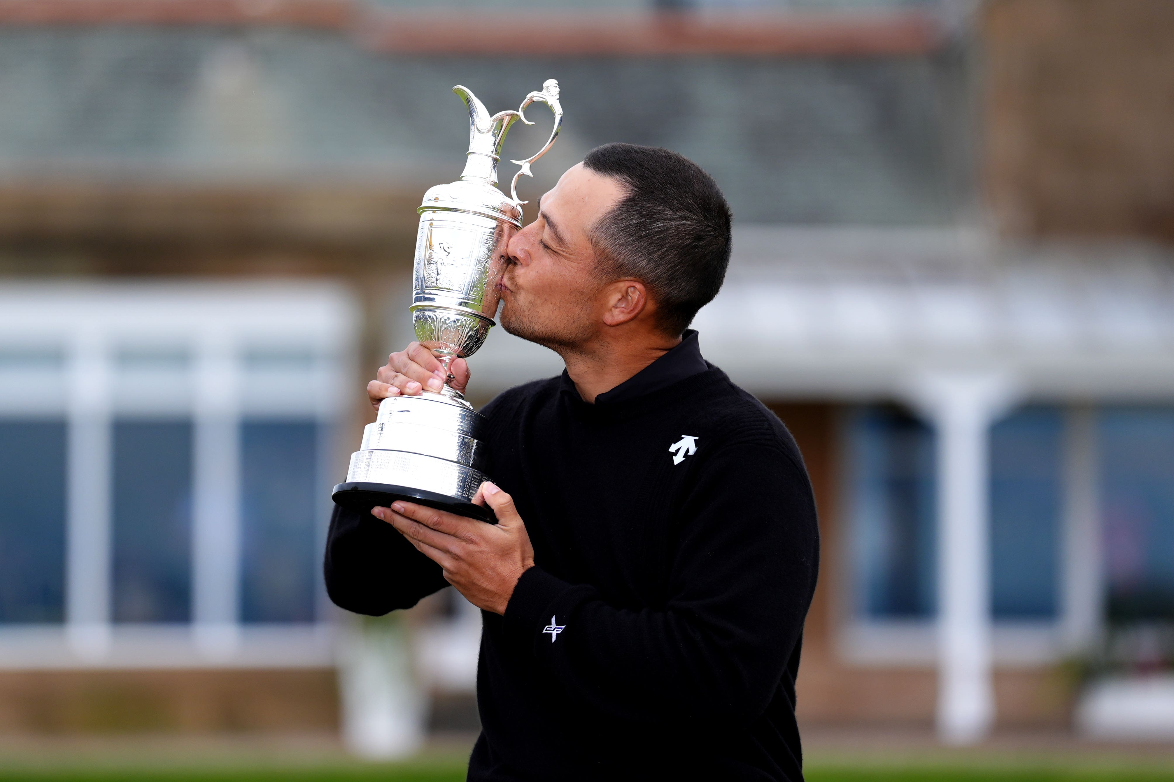 Xander Schauffele kissed the Claret Jug after winning the 152nd Open at Royal Troon (Zac Goodwin/PA)