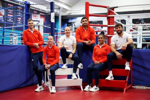 <p>Lewis Richardson, Charley Davison, Rosie Eccles, Delicious Orie, Chantelle Reid and Pat Brown of Team GB </p>