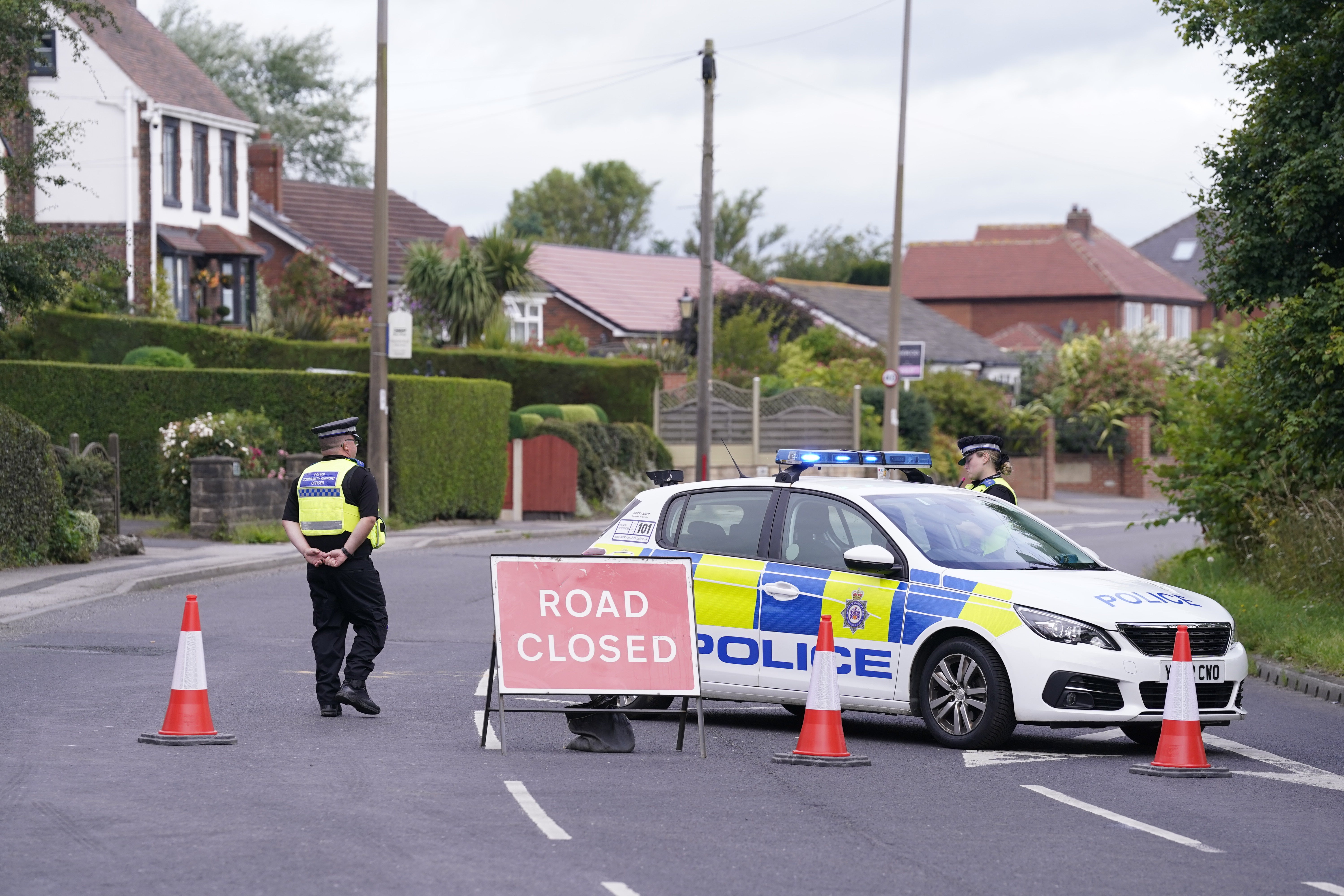 The accident scene remained closed while police investigations continued