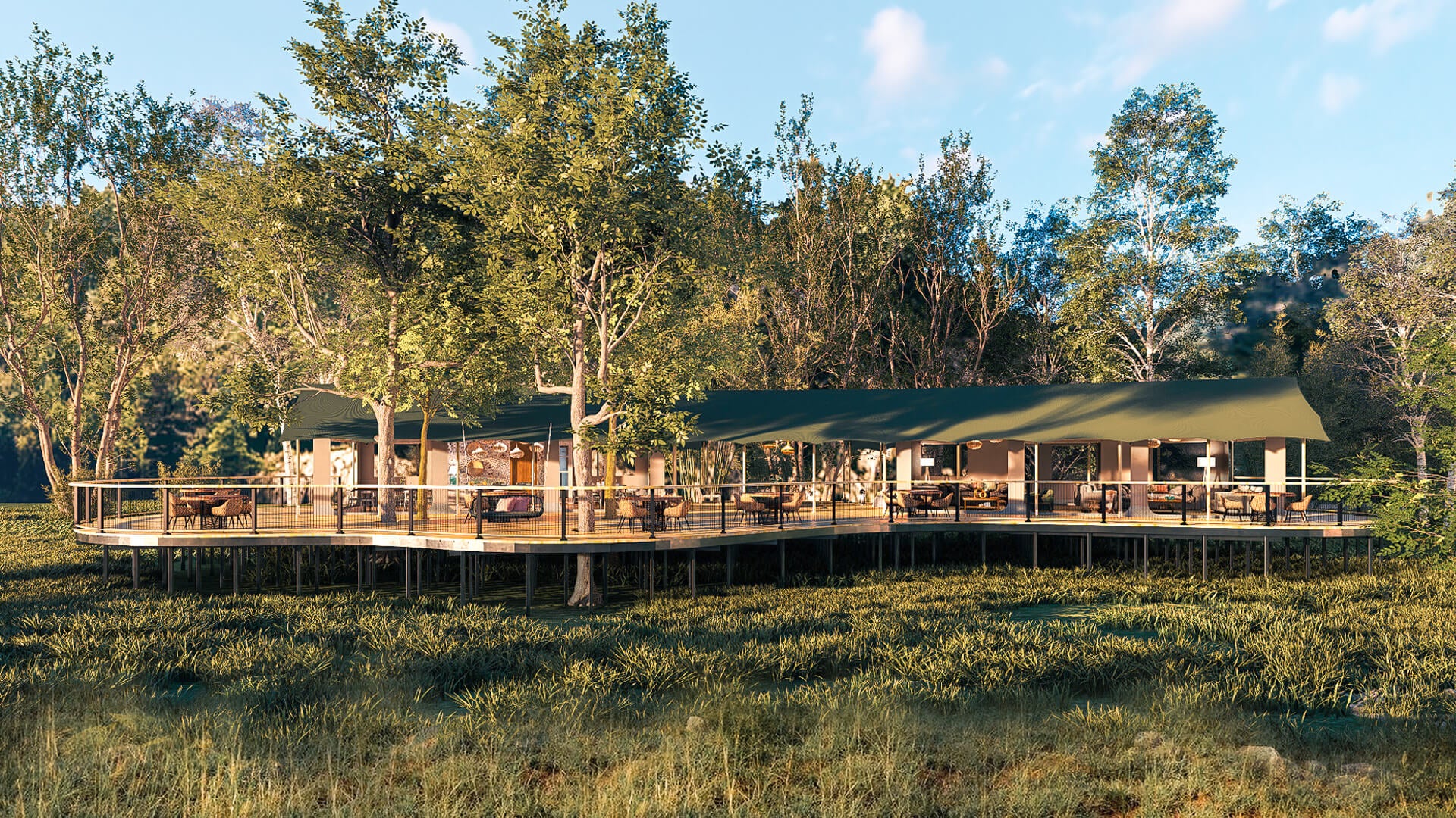 Rekero Camp sits on the banks of the river