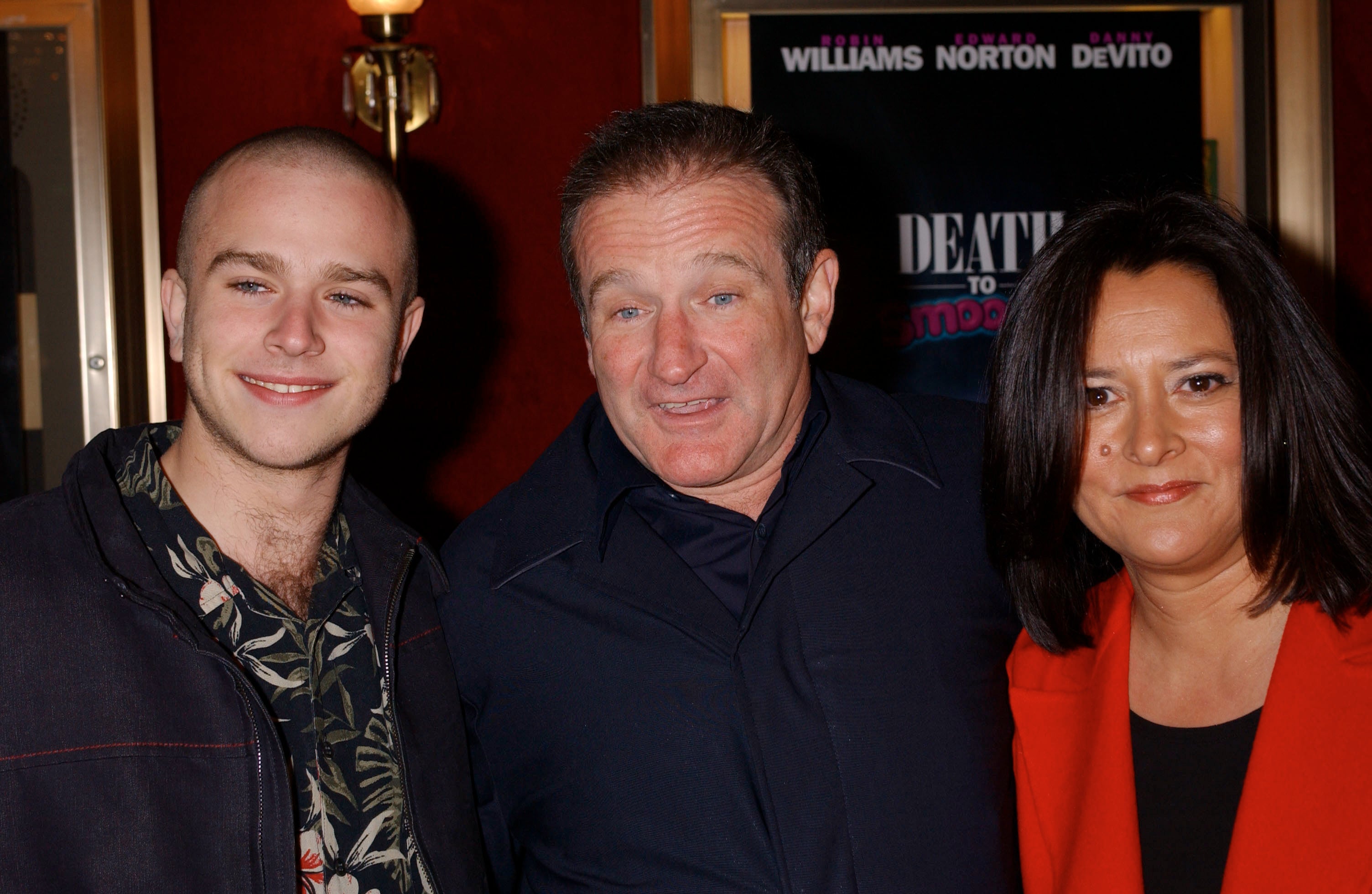 Williams pictured with his son Zak and ex-wife Marsha Garces Williams