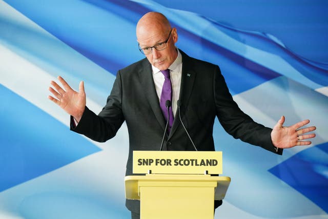 John Swinney said his party suffered a ‘setback’ at the general election (Jane Barlow/PA)