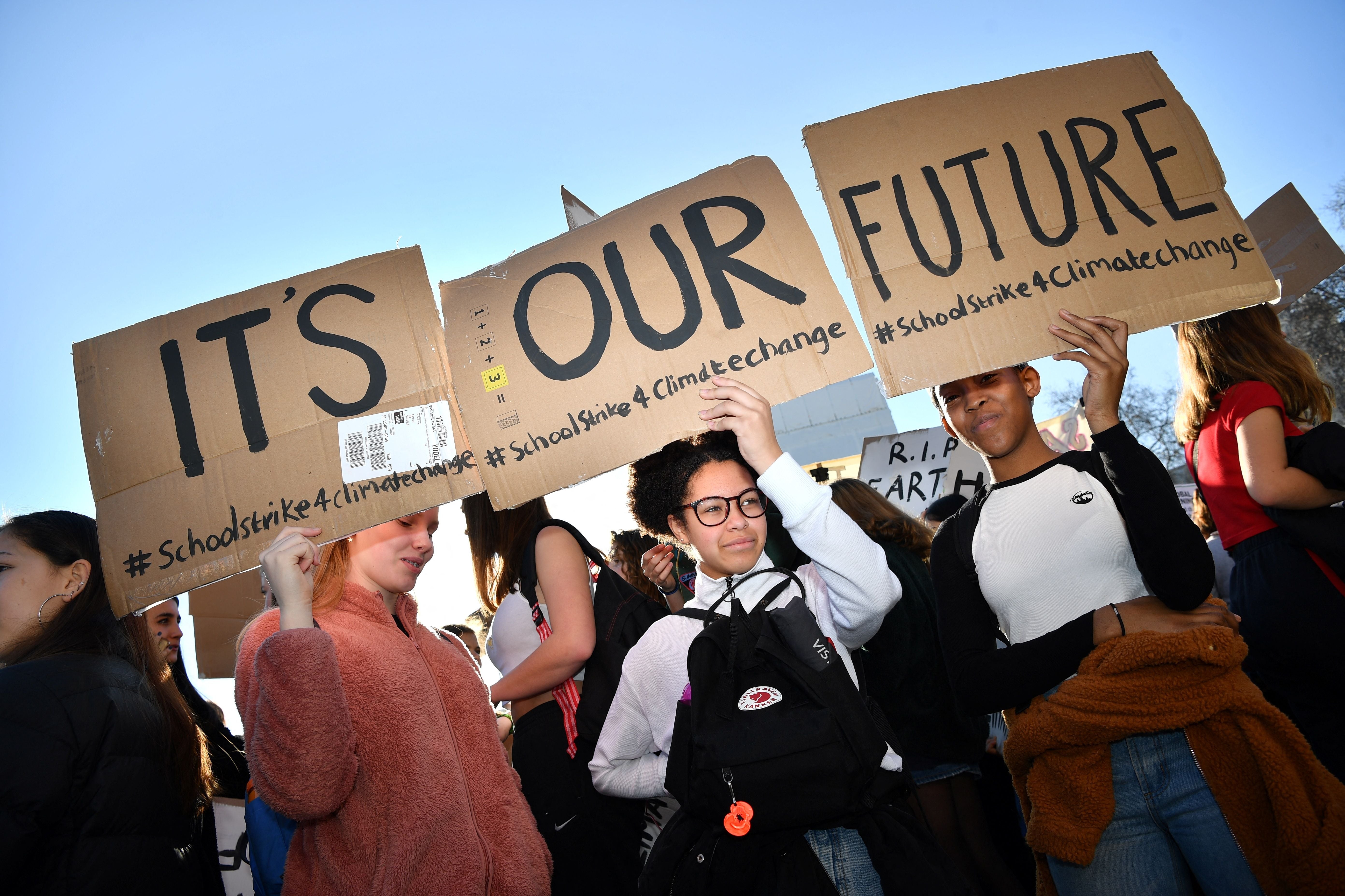 Child climate activists skip school to take part in the Fridays for Future protest movement