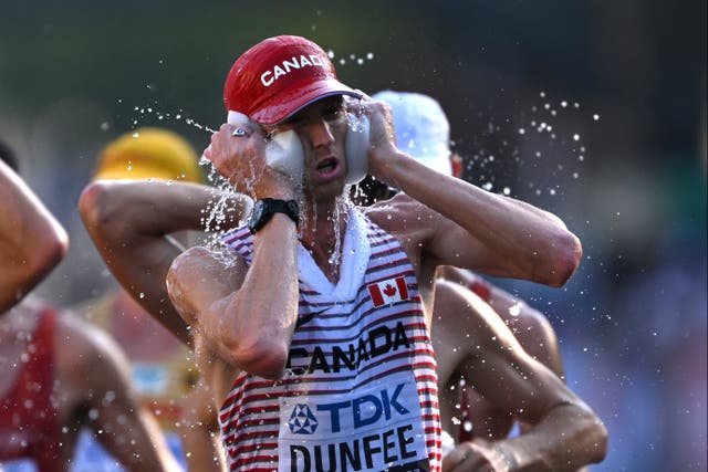 <p>Evan Dunfree is renowned in the race walking world for his cooling strategies </p>