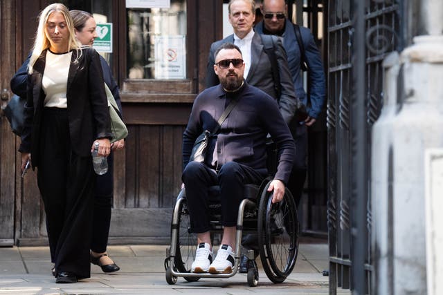 Martin Hibbert suffered a spinal cord injury in the May 2017 attack (James Manning/PA)