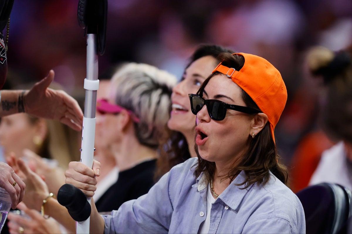 Aubrey Plaza seen on crutches after nasty basketball injury during WNBA All-Star weekend
