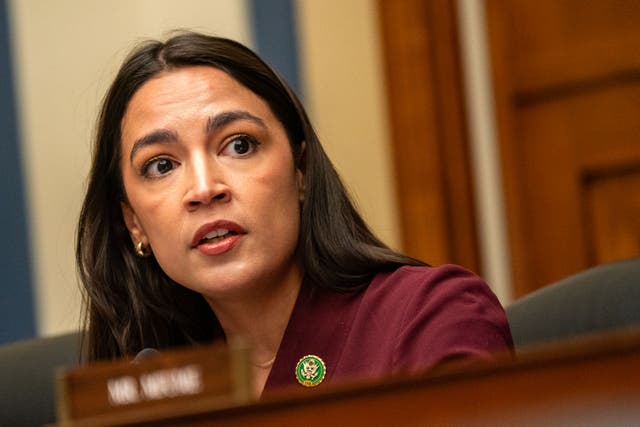 <p>Representative Alexandria Ocasio Cortez expressed concerns about racist and misogynistic attacks against Vice President Kamala Harris of California</p>